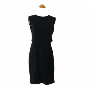 Alberta Ferretti Women Quiet Luxury Little Black Dress Classic Sheath Rayon 42